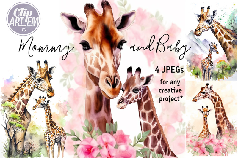 mommy-daddy-baby-giraffe-4-jpeg-watercolor-images-set-wall-art-decor