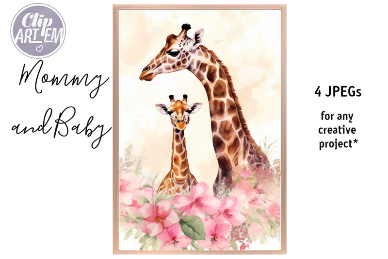 mommy-daddy-baby-giraffe-4-jpeg-watercolor-images-set-wall-art-decor