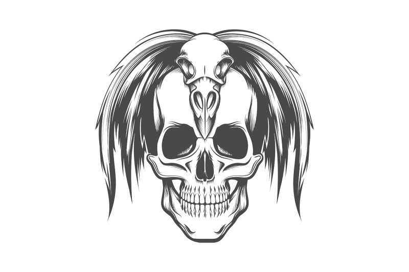 human-skull-in-bird-skull-headdress-tattoo