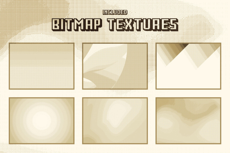 bitmap-dither-text-effect-set
