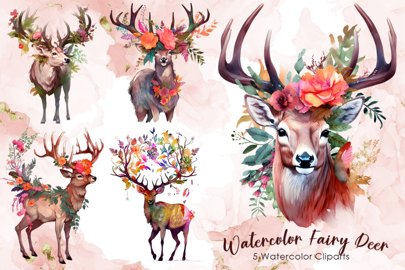 watercolor-fairy-deer-bundle