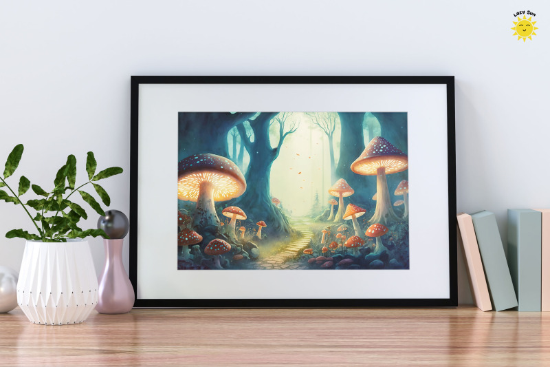 watercolor-fantasy-mushroom-forest-backgrounds