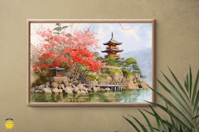 watercolor-japanese-temple-shrine-landscape-backgrounds