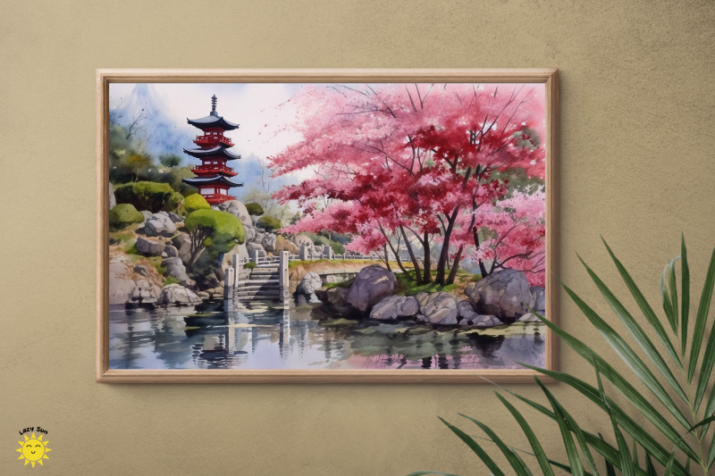 watercolor-japanese-temple-shrine-landscape-backgrounds