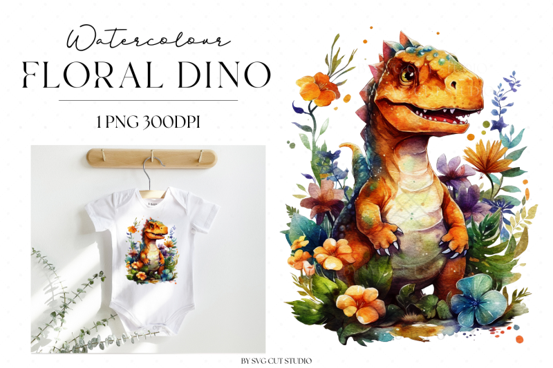 watercolour-floral-baby-dinosaur-png-clipart