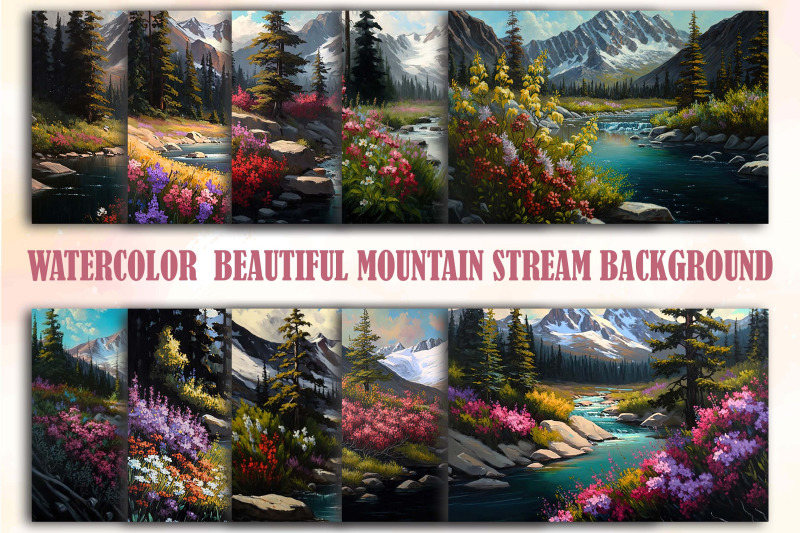 watercolor-beautiful-mountain-stream-backgrounds