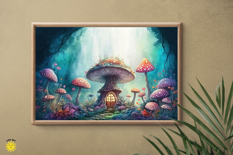 watercolor-fairy-mushroom-house-backgrounds