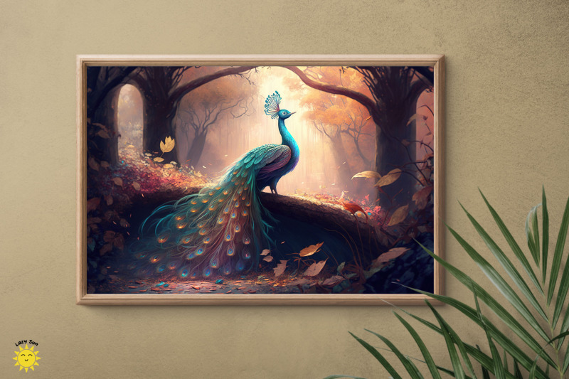 mystical-peacock-in-forest-backgrounds