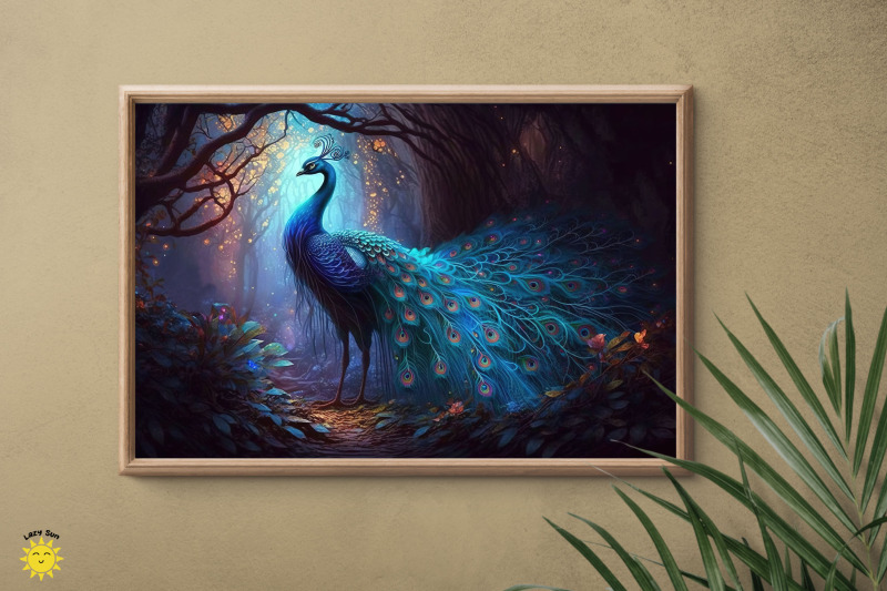 mystical-peacock-in-forest-backgrounds