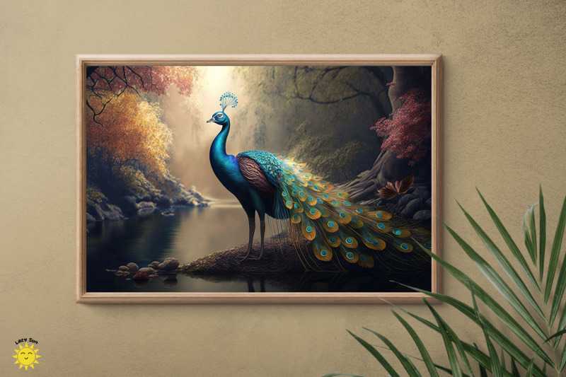 mystical-peacock-in-forest-backgrounds