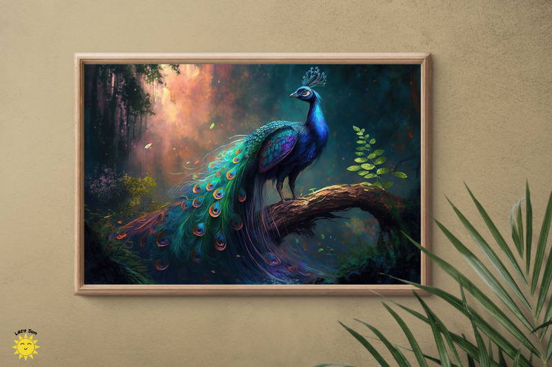 mystical-peacock-in-forest-backgrounds