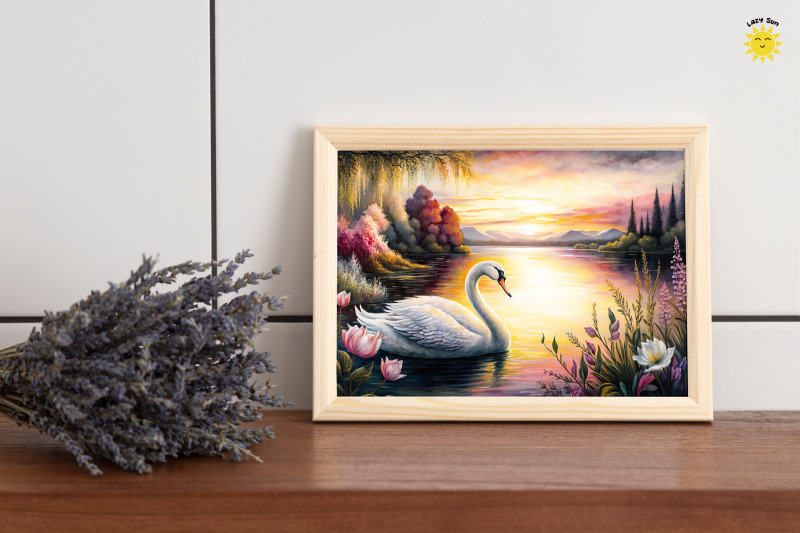 watercolor-beautiful-swan-lake-backgrounds