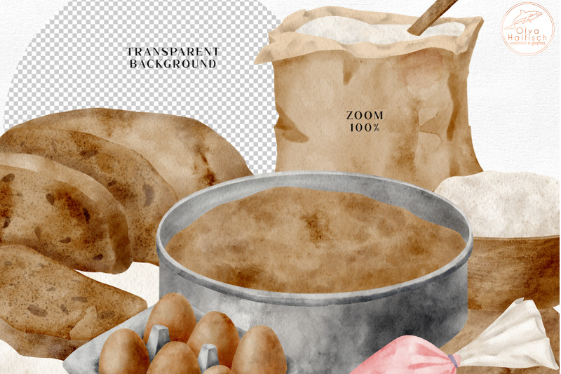 watercolor-fresh-baked-bread-png-pastry-bakery-clipart