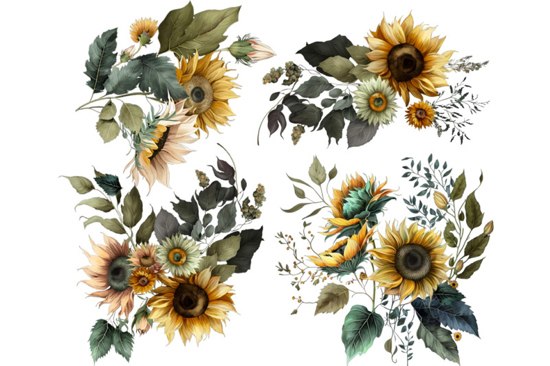 sunflowers-flowers-clipart