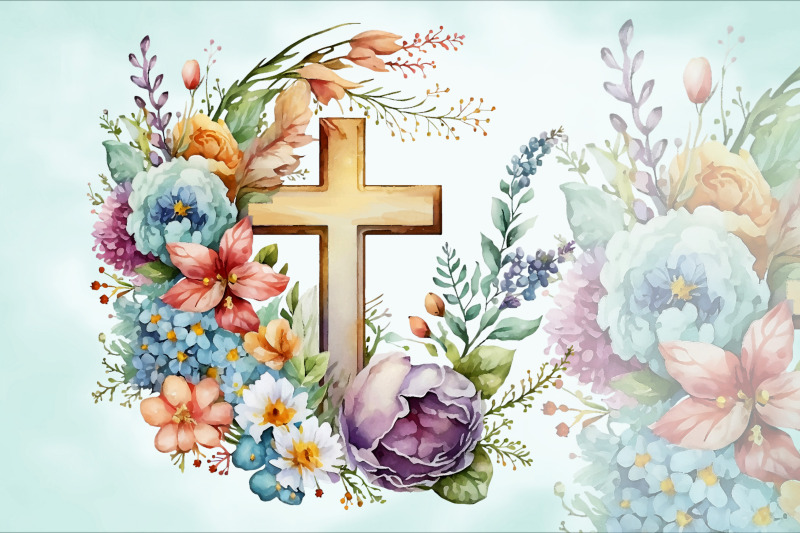 easter-cross-with-flowers-watercolor-clipart