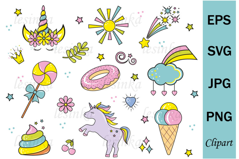 clipart-with-cute-unicorns-and-rainbows-svg-file-cutting