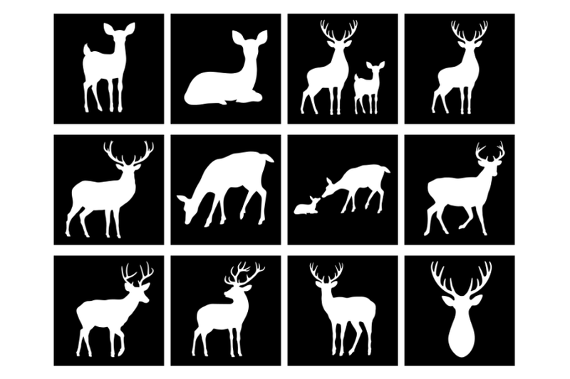 deer-stencil-deers-bundles-stencil-deer-family-stencil-stag