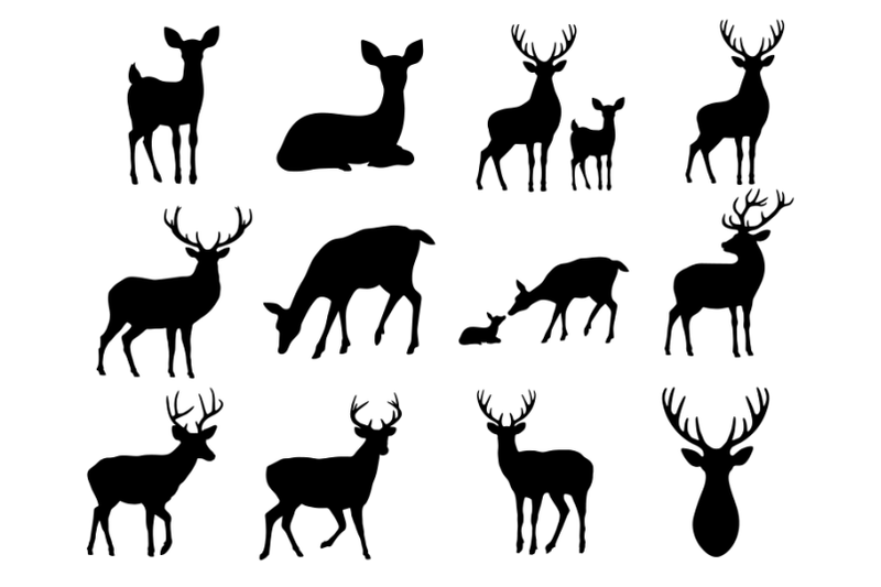 deer-stencil-deers-bundles-stencil-deer-family-stencil-stag