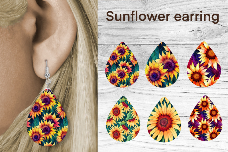 teardrop-earring-png-sunflower-earring