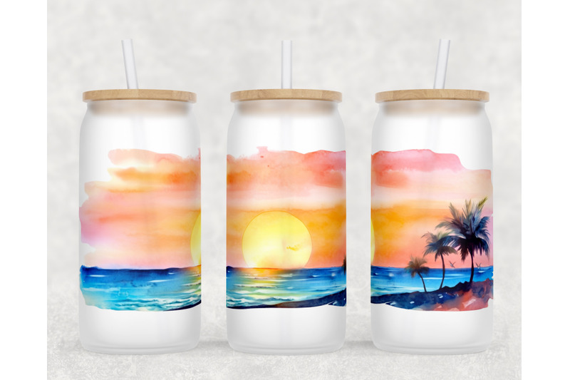 beach-sunset-libbey-glass-can-wraps-16-oz-glass-can-sublimation-png