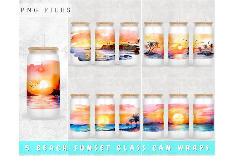beach-sunset-libbey-glass-can-wraps-16-oz-glass-can-sublimation-png