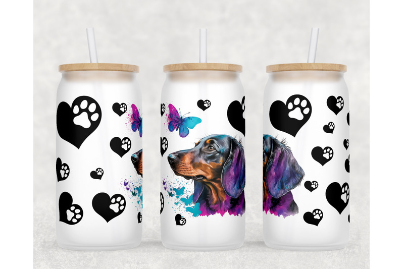 dachshund-libbey-glass-can-wraps-16-oz-glass-can-sublimation-designs