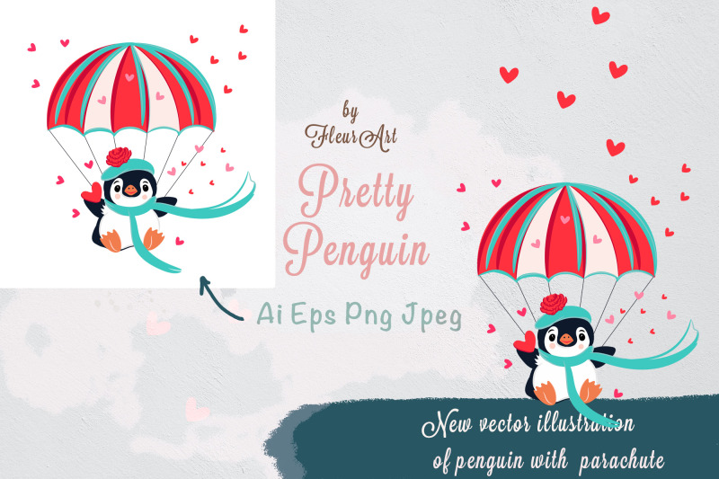 cute-vector-penguin-with-parachute
