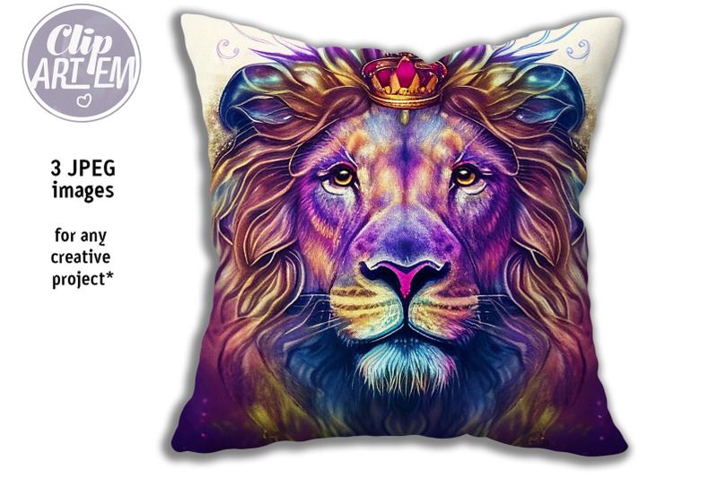 phantasmal-neon-modern-royal-lion-artwork-3-jpeg-images-painting-set