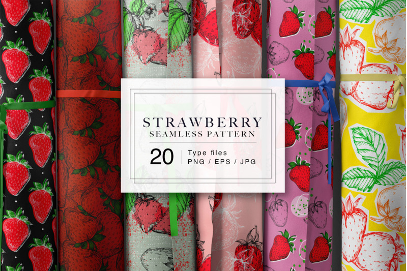 strawberries-seamless-patterns