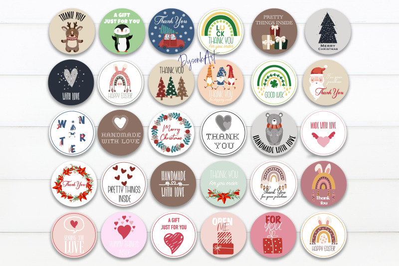 holidays-stickers-bundle-round-thank-you-stickers