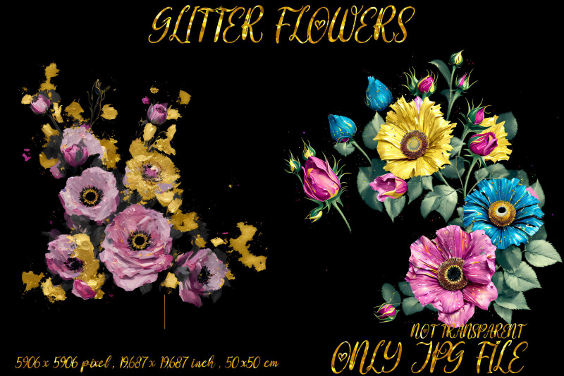 glitter-flower-design-on-black-background-volume-4