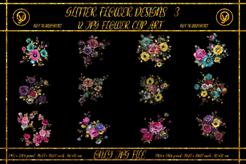 glitter-flower-design-on-black-background-volume-3