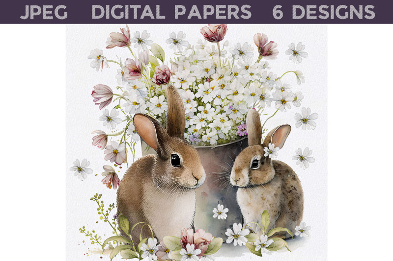 easter-bunny-with-flowers-digital-papers