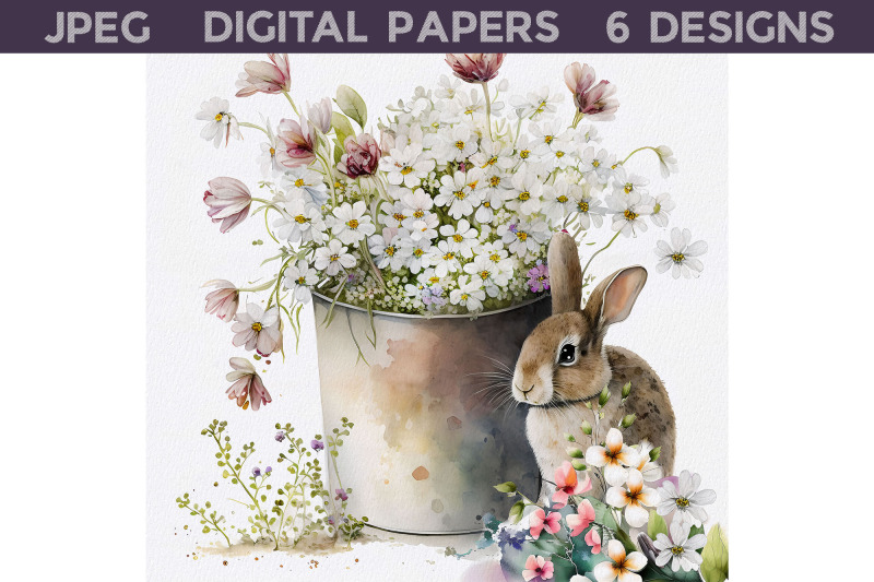 easter-bunny-with-flowers-digital-papers