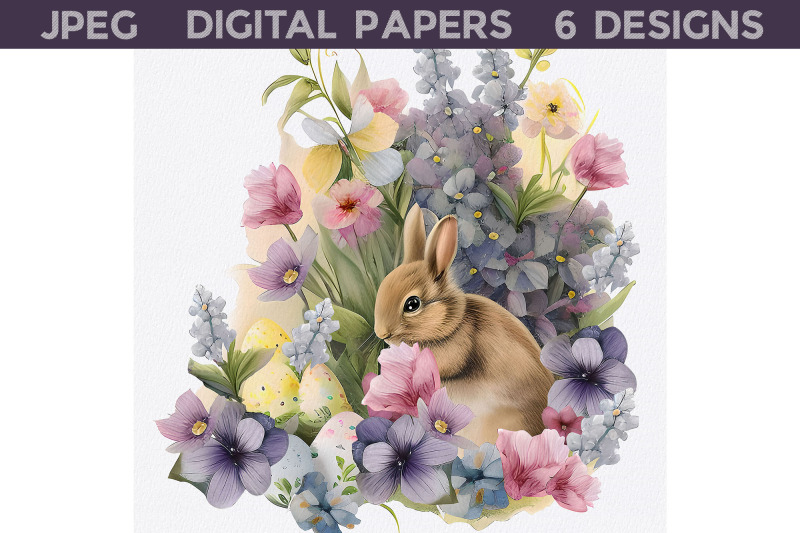 easter-bunny-with-flowers-digital-papers