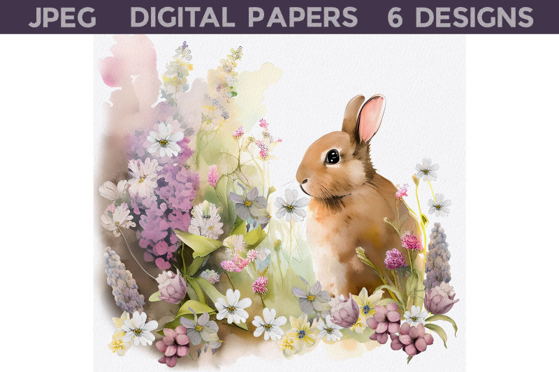 easter-bunny-with-flowers-digital-papers