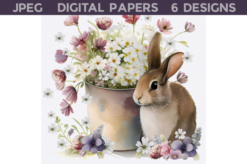 easter-bunny-with-flowers-digital-papers