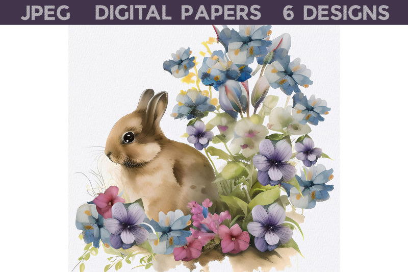 easter-bunny-with-flowers-digital-papers