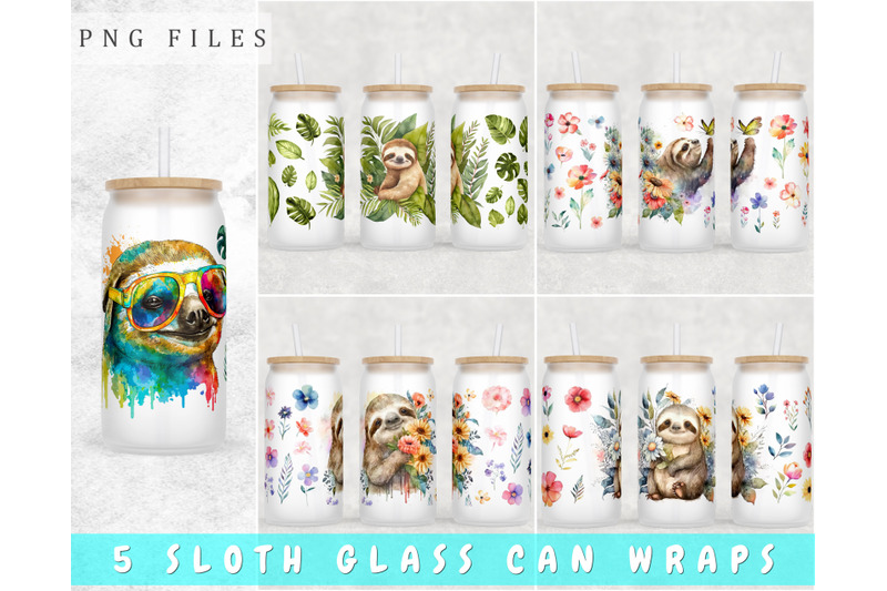 sloth-libbey-glass-can-wraps-16-oz-glass-can-sublimation-designs-png