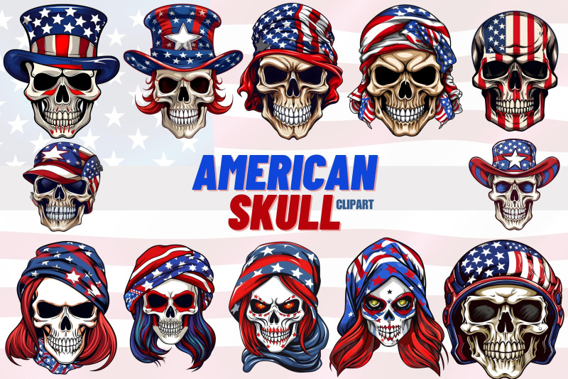 american-skull-clipart-stickers