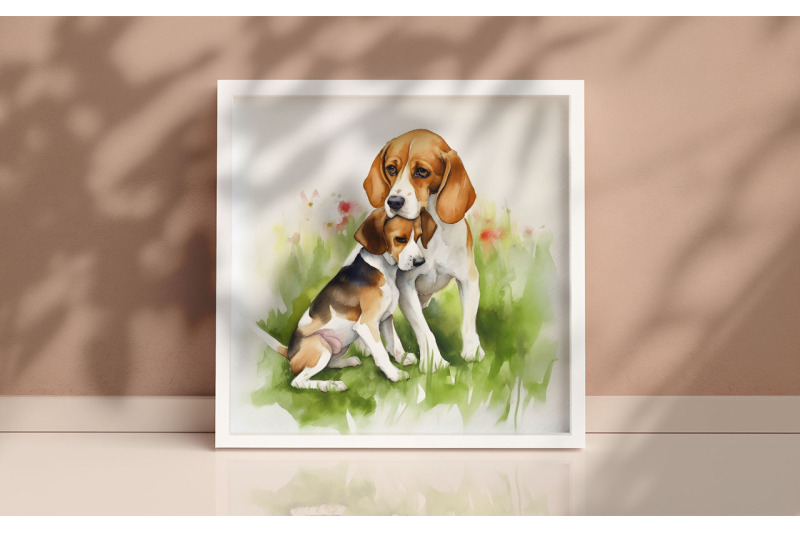 mother-beagle-background