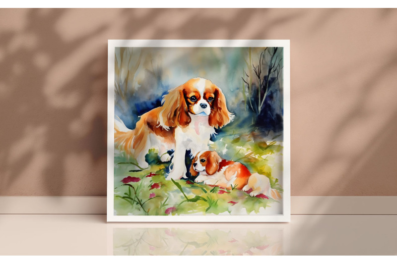 mother-spaniel-dog-background