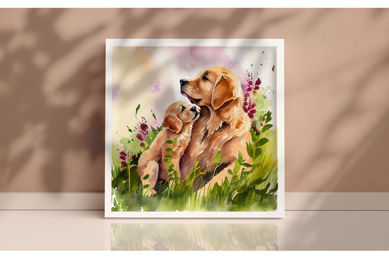 mother-golden-retriever-background