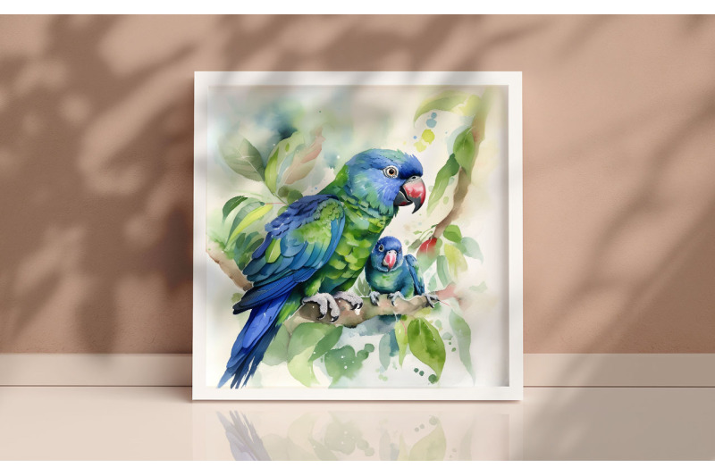 mother-pionus-parrot-background