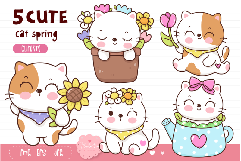 cute-cat-spring-kawaii-clipart-cat-cartoon-baby-animals