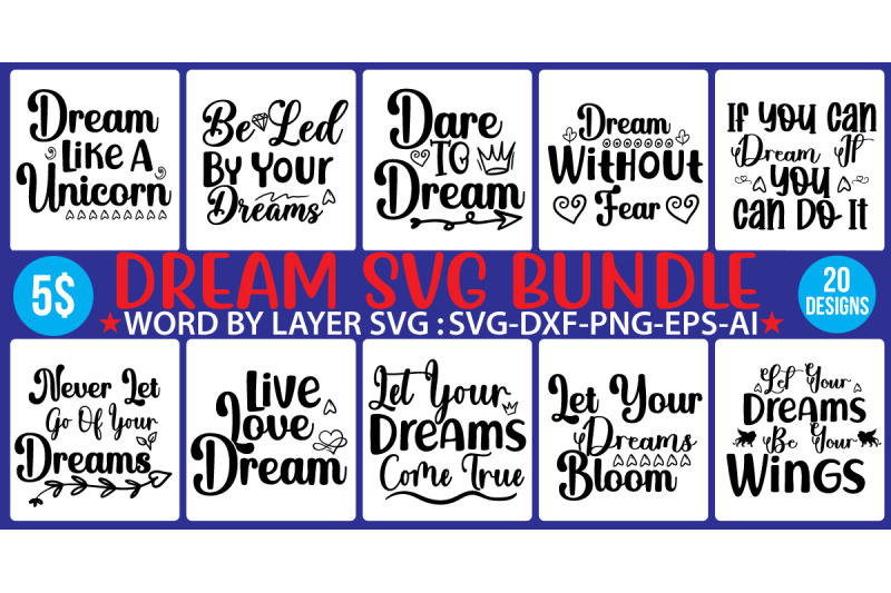 dream-svg-bundle-inspirational-svg-bundle-big-bundle-svg-file-for-cri