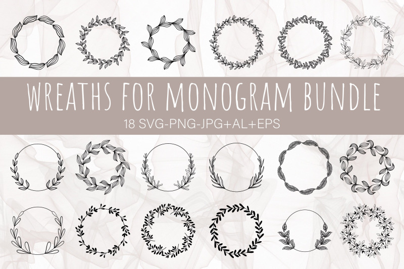 monogram-frame-svg-laurel-wreath-set