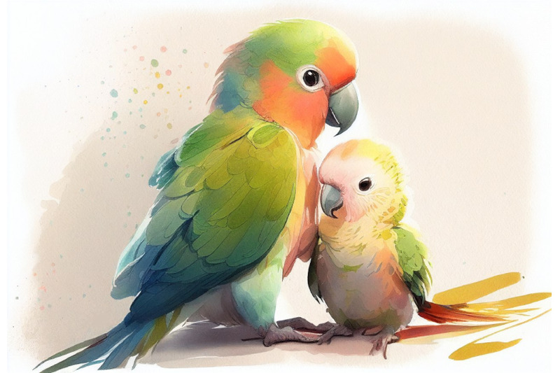 cute-parrot-with-chick-mothers-day-collection