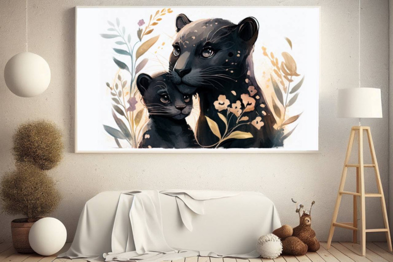 cute-panther-with-cub-mothers-day