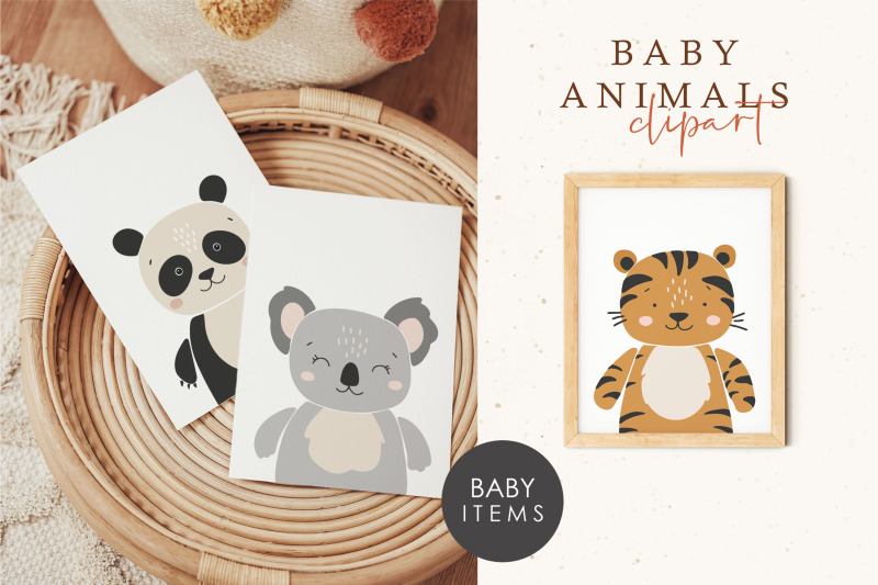 6-baby-animals-clipart-boho-abstract-animals-digital-nursery-element